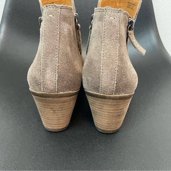 Frye Judith Zip Bootie Taupe Suede - Picture 3 of 7